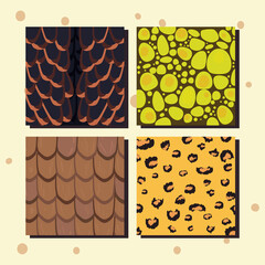 Poster - animal print background icon collection frames vector design