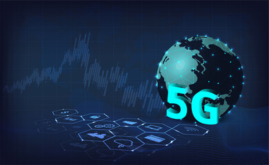 Aufkleber - 5G Internet Technology concept with business.
