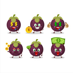 Sticker - Mangosteencartoon character with cute emoticon bring money