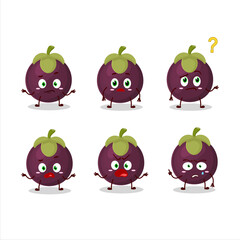 Sticker - Cartoon character of mangosteen with what expression