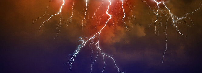 Wall Mural - lightning, thunder cloud dark cloudy sky