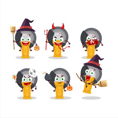 Poster - Halloween expression emoticons with cartoon character of grinder