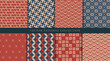 Japanese patterns vector. Creative geometric shape and ornamental vector patterns and swatches. Design for fabric , wallpaper, banners, prints and wall arts.
