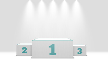 
Realistic podium of winners on a transparent background. Vector graphics.