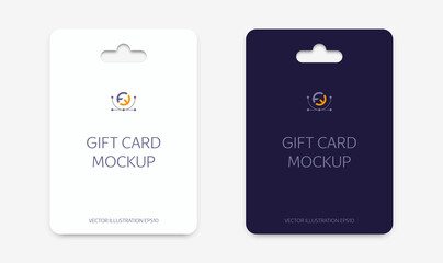 Wall Mural - Mockup realistic gift card with shadow for your design, isolated on light background. Realistic mockup gift card. Vector illustration EPS10
