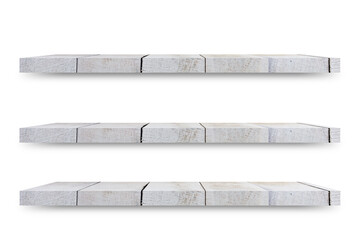 Aufkleber - Shelf wooden isolated on a white background and display montage for the product Embed Clipping Path separate with black shadows.