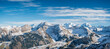 panoramic view from Fromattgrat in Diemtigtal over the Bernese Alps in early winter