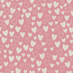 Wall Mural - Cute hand drawn hearts seamless pattern, great for Valentine's Day, Weddings, Mother's Day - textiles, banners, wallpapers, backgrounds.