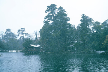 Wall Mural - A snow day in Kanazawa, 2021.