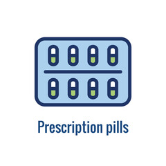 Wall Mural - Pharmacy icon with an aspec of the pharma business - outline icon