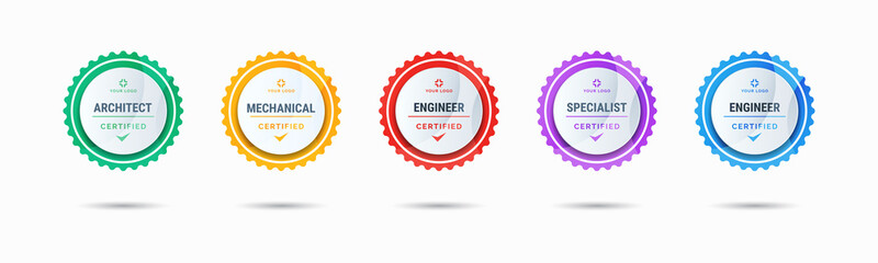 Wall Mural - certified badge logo design for company training badge certificates to determine based on criteria. 