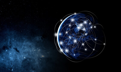 Wall Mural - global networking and international communication. planet earth as a symbol of the global network. e