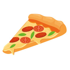 Sticker - pizza design of fast food eat restaurant and menu theme Vector illustration