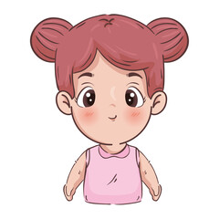 Canvas Print - Girl cartoon with pink shirt design, Kid childhood little and people theme Vector illustration