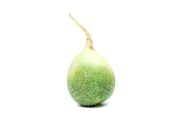 Green radish on white background