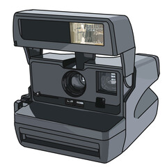 photo Polaroid 600 camera with flash