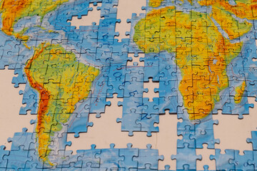  Puzzle of map of the world.