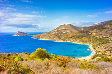 Beautiful Aegean Sea near the ruins of the Greek sity Knidos, Turkey