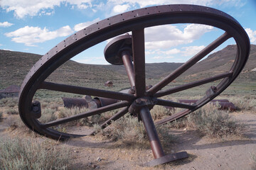 Wall Mural - Old mining machinery at Bodie ghost town, in the Eastern Sierra mountains of California