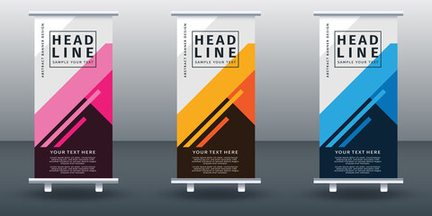Wall Mural - Roll up banner set design template design. Modern Design. Geometric Banner Vector illustration