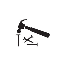Nail Hammer Icon Symbol Sign Vector