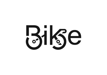 Bike text creative logo design.