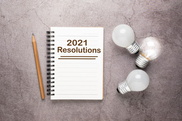 Wall Mural - 2021 Resolutions on Notepad