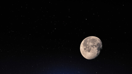 Wall Mural - moon in starry night sky, universe background