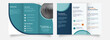 © Abdul Qaiyoom - Tri-Fold Business Brochure Template Or Pamphlet Layout In Teal And White Color.