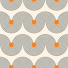 Wall Mural - Seamless pattern with geometric shapes. Boho style.