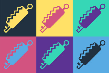 Wall Mural - Pop art Trap hunting icon isolated on color background. Vector.