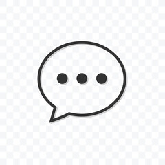 Simple speech bubble icon vector illustration on transparent background.