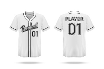 Specification Baseball T Shirt Mockup  isolated on white background , Blank space on the shirt for the design and placing elements or text on the shirt , blank for printing , vector illustration