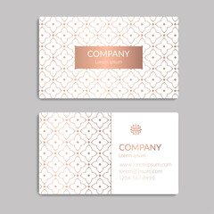 White and gold vintage business card. Luxury vector ornament template. Great for invitation, flyer, menu, background, wallpaper, decoration, packaging or any desired idea.