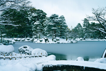 Wall Mural - Great snow day in Kanazawa, 2021.