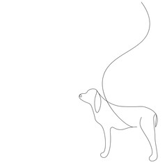 Wall Mural - Dog on white background silhouette vector illustration