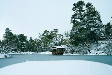 Wall Mural - Great snow day in Kanazawa, 2021.