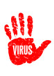 Stop virus - red hand