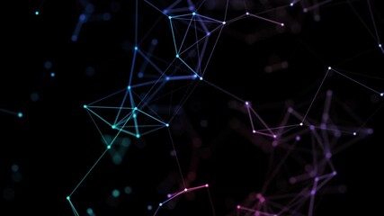 Wall Mural - dots and lines transform. network connection structure. 3d network concept.