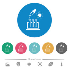 Sticker - Covid research flat round icons