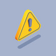 © dimon_ua - isometric vector icon on gray background, exclamation mark in triangle