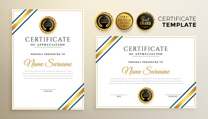 Wall Mural - elegant golden certificate template for multipurpose use