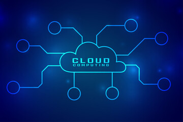 Wall Mural - cloud computing digital technology concept connection background