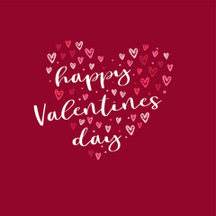 Wall Mural - Lovely hand drawn Valentine's Day design with hearts and text, great for banners, covers, invitations.