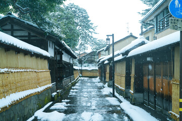 Wall Mural - Great snow day in Kanazawa, 2021.