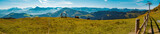 Fototapeta Konie - High resolution stitched panorama of a beautiful alpine summer view at the famous Hartkaiser summit, Ellmau, Wilder Kaiser, Tyrol, Austria