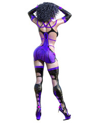 3D assassin warrior amazon woman render.