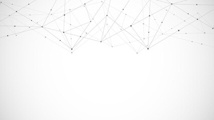 Abstract polygonal background with connecting dots and lines. Global network connection, digital technology and communication concept