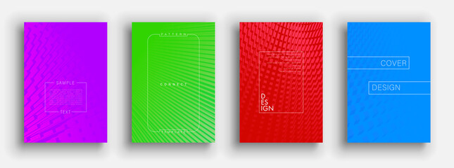 Minimal covers design. Colorful halftone gradients