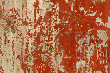 Wall Mural - Old Weathered Red Painted Corrugated Metal Texture	